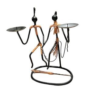 Laurids Lonborg Vintage 60's MCM Danish Modern Wire Couple Candleholder